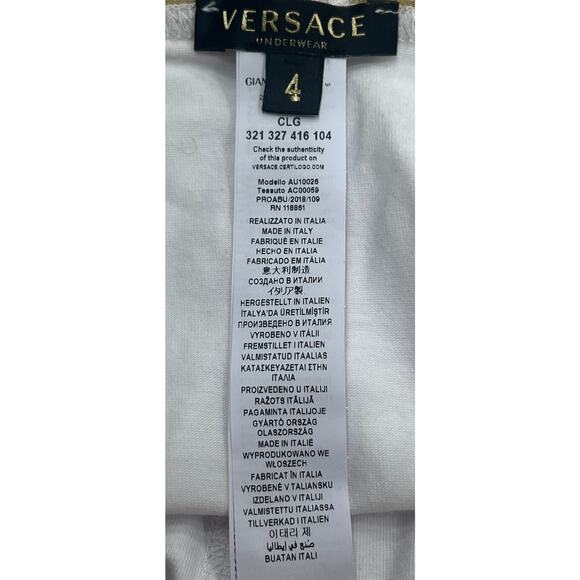 M2-19 VERSACE Men's Greca Trunks White Cotton Deadstock Size 4/30-32/S - Picture 8 of 10